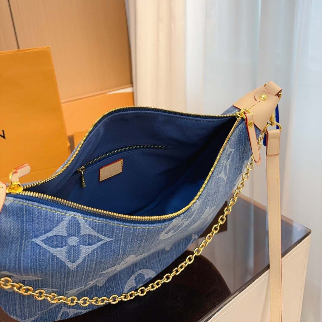 LV LOOP HOBO MONOGRAM DENIM BAG BLUE 35CM