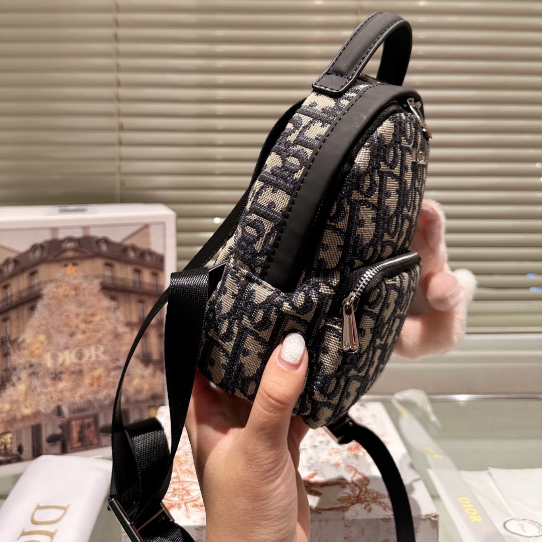 DOR KID'S MINI RIDER BACKPACK OBLIQUE JACQUARD BEIGE AND BLUE 15CM M1524PTZL M928