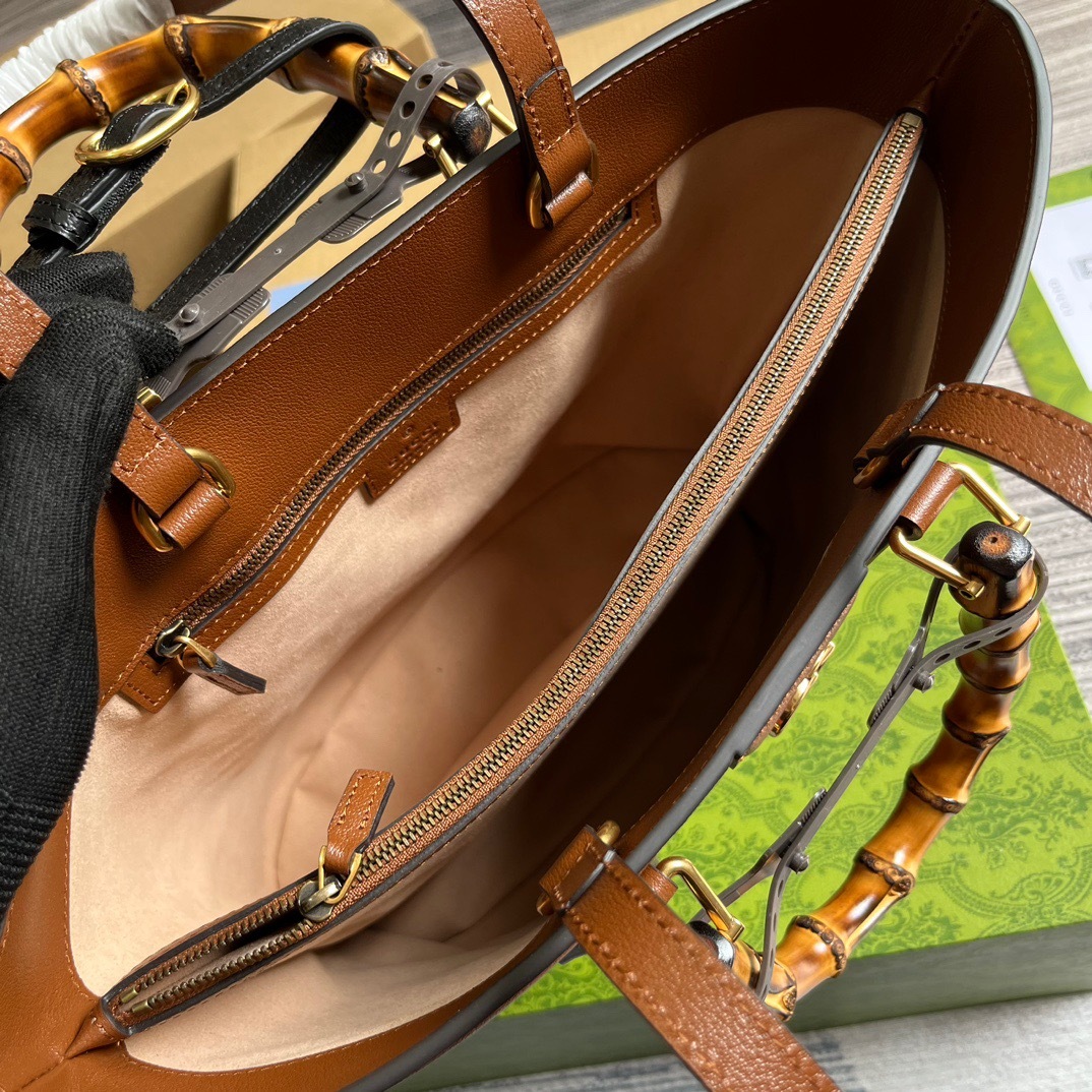 GG DIANA MEDIUM TOTE BAG BROWN 31CM 750394 UAAAY 2548