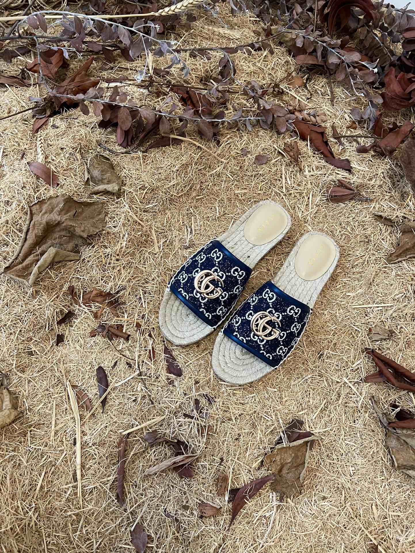 GC new MARMONT SLIDES slippers black starboard flat canvas sandals