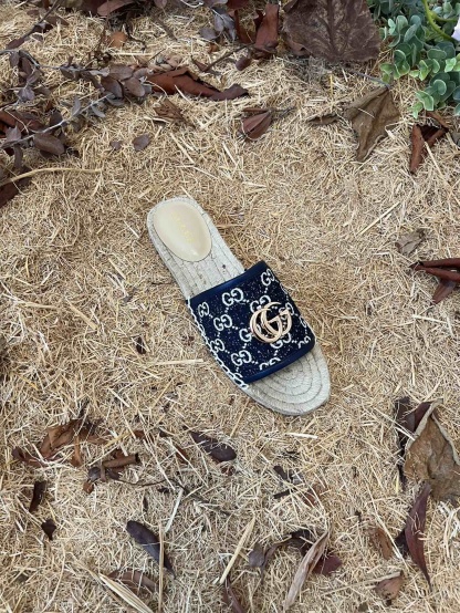 GC new MARMONT SLIDES slippers black starboard flat canvas sandals