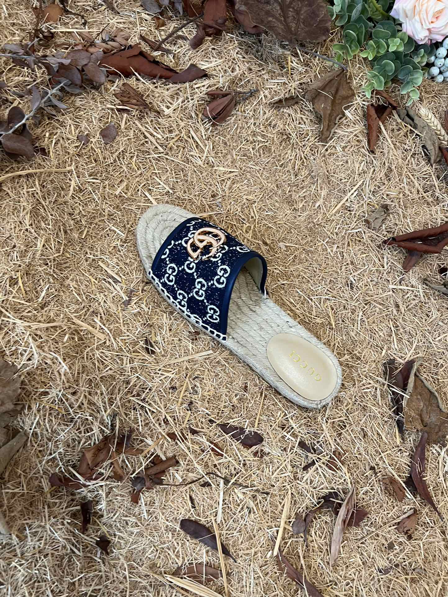 GC new MARMONT SLIDES slippers black starboard flat canvas sandals