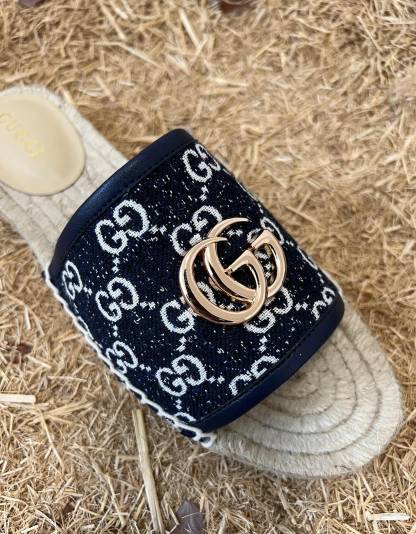 GC new MARMONT SLIDES slippers black starboard flat canvas sandals