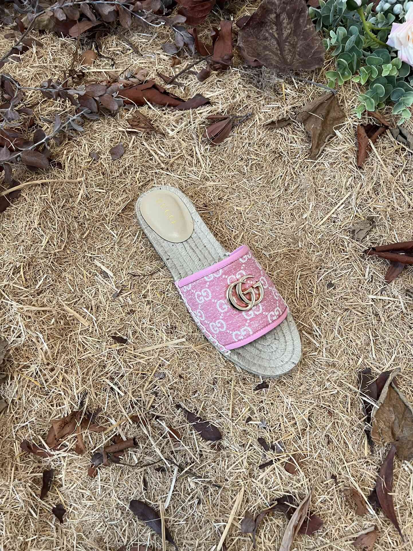 GC new MARMONT SLIDES slippers rose red starboard flat canvas sandals