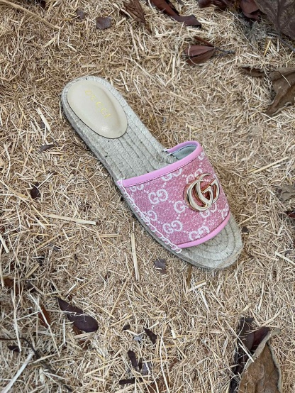 GC new MARMONT SLIDES slippers rose red starboard flat canvas sandals