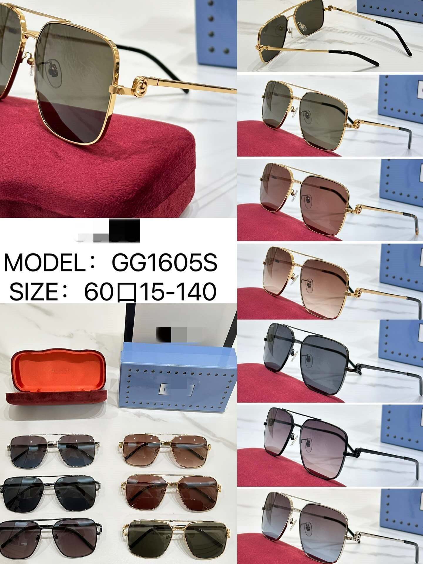 GG Pilot Urban Web Block Aviator Sunglasses GG1605S