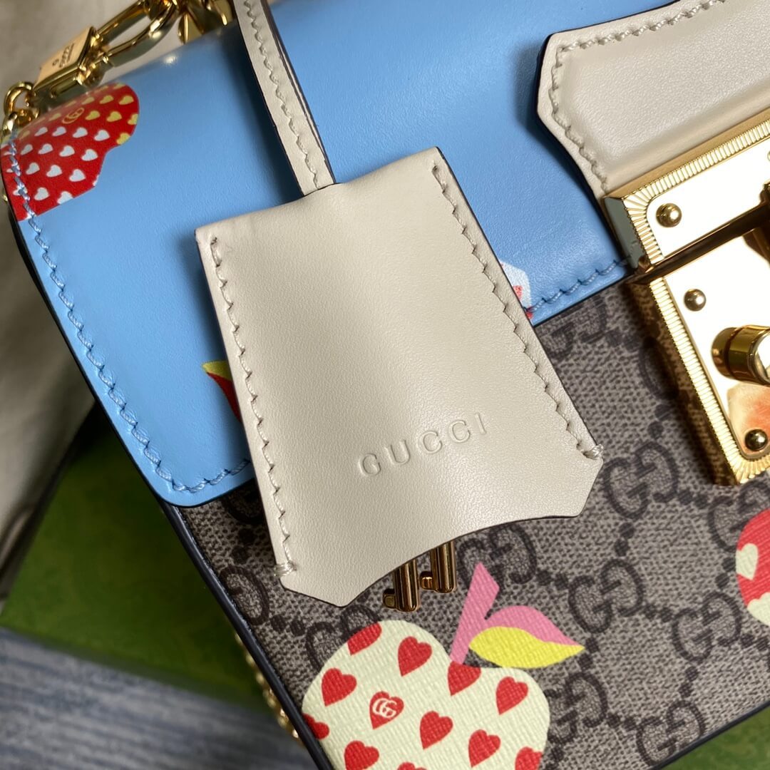 GG 603221 Handbag shoulder bag cross body bags blue Padlock calfskin