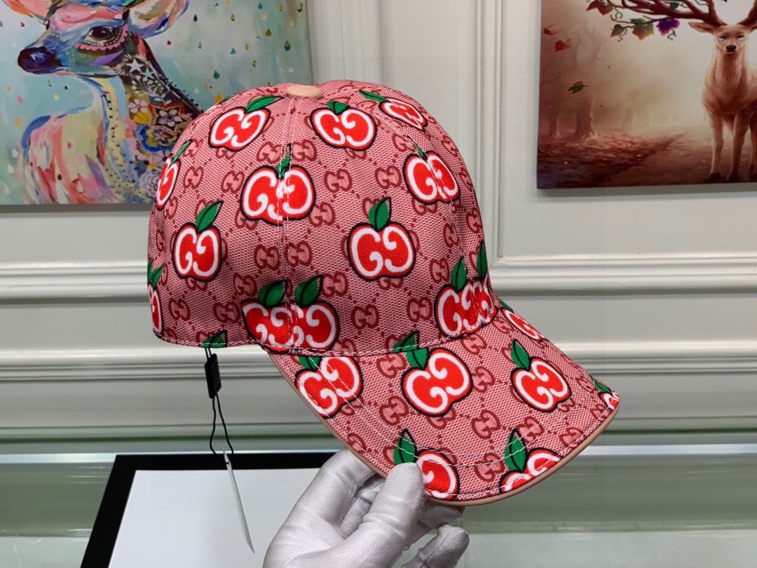 GG GG APPLE BASEBALL CAP PINK