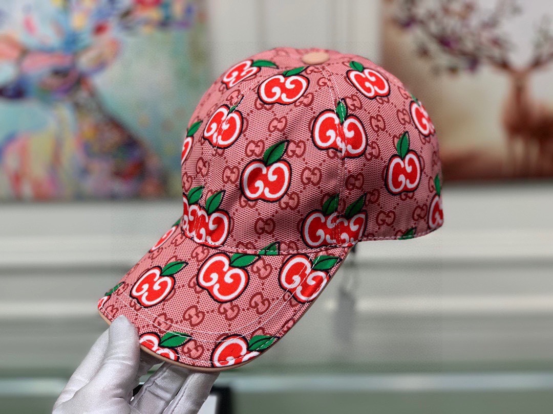 GG GG APPLE BASEBALL CAP PINK