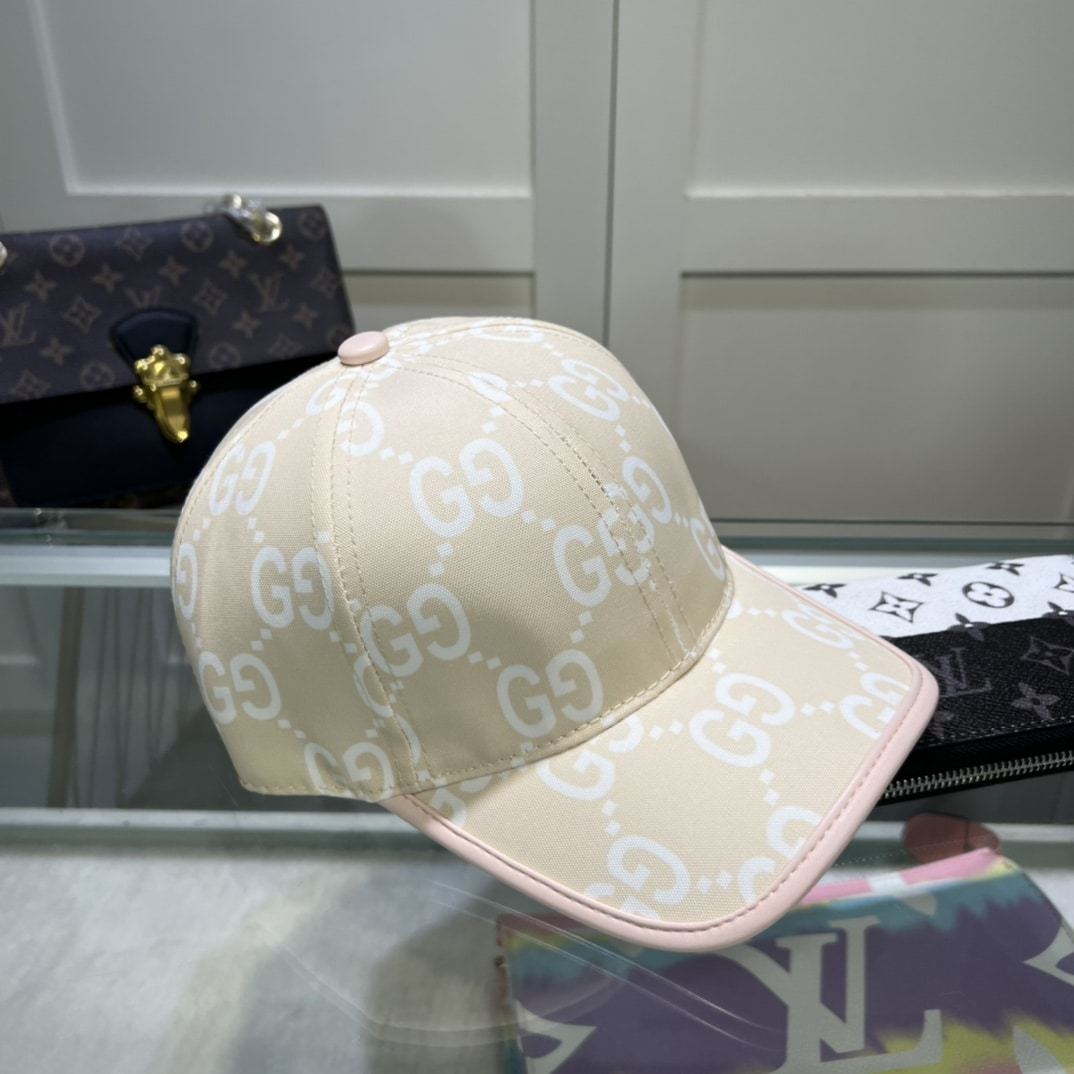 GG GG MONOGRAM BASEBALL CAP BEIGE