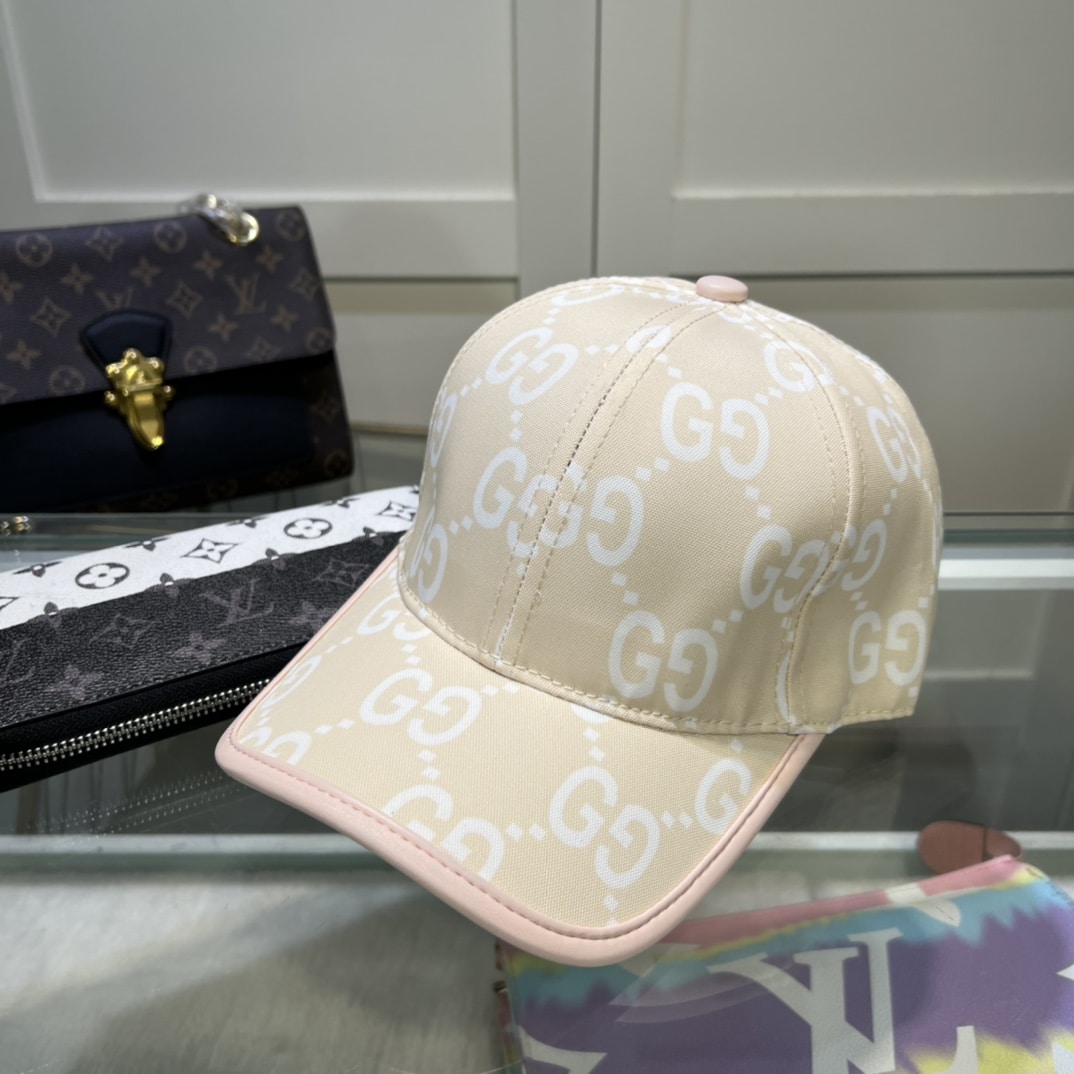 GG GG MONOGRAM BASEBALL CAP BEIGE