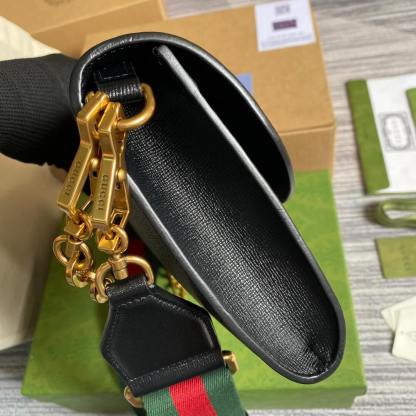 GG Horsebit Envelope chain sling bag black