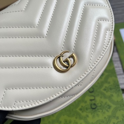 GG GG MARMONT MATELASSÉ CHAIN MINI BAG WHITE 20CM 746431 DTDHT 9022