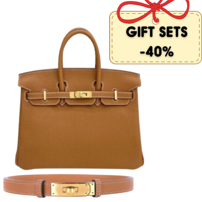GIFT SET: HM BIRKIN 25 BROWN &amp; KELLY 18 BROWN BELT