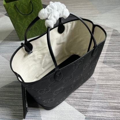 GG JUMBO GG LARGE TOTE BAG BLACK 40CM 726755 AABY0 1000