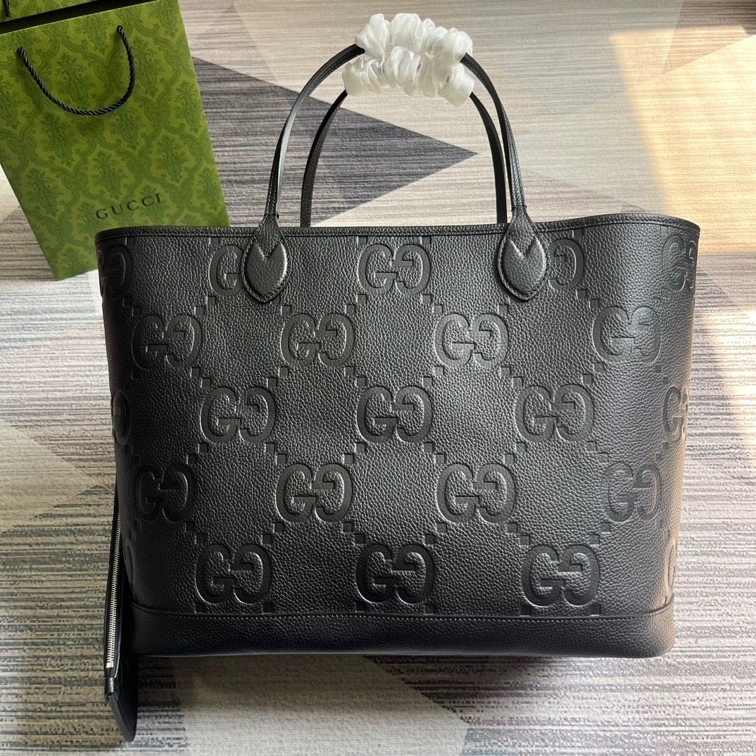 GG JUMBO GG LARGE TOTE BAG BLACK 40CM 726755 AABY0 1000