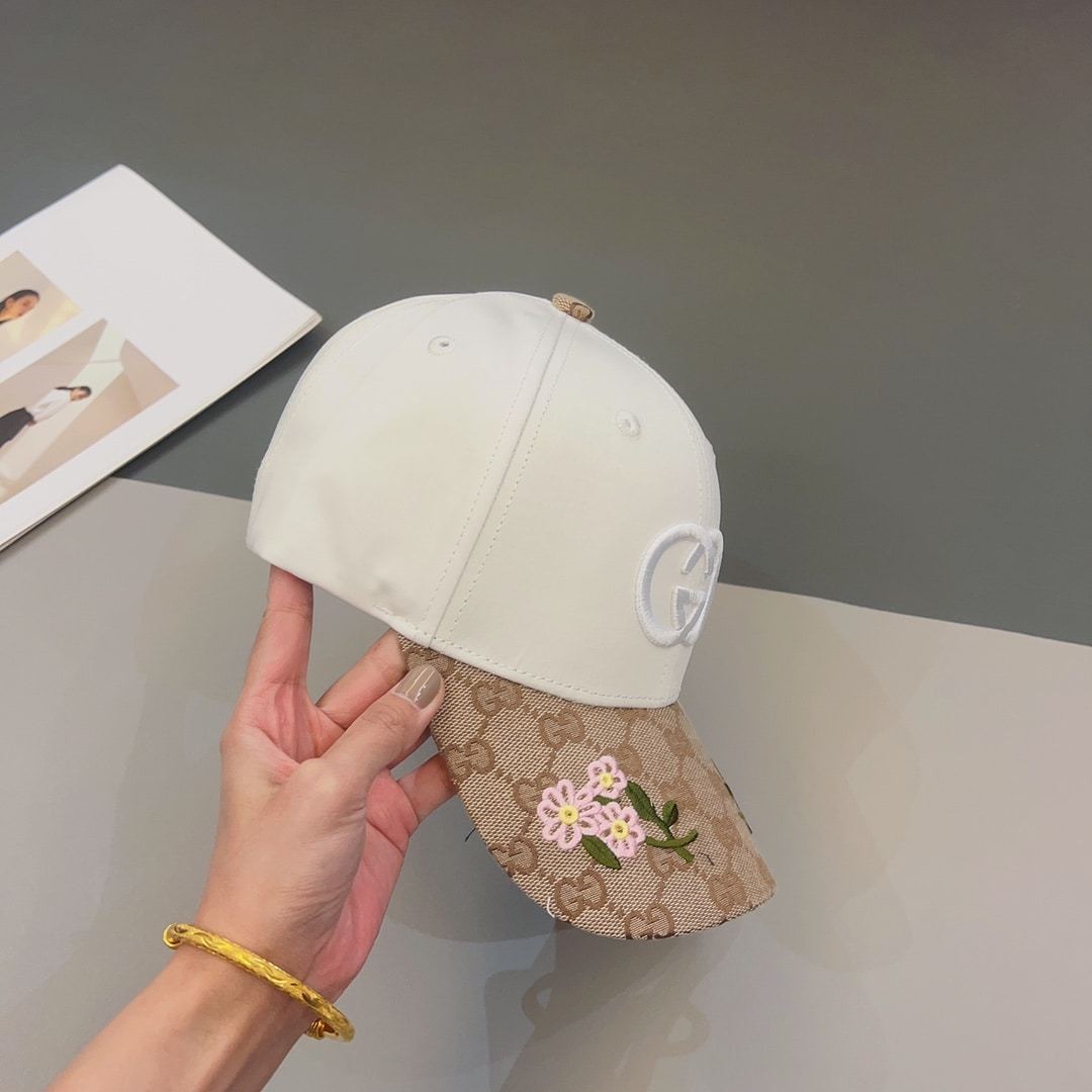 GG GG LOGO BASEBALL CAP WHITE