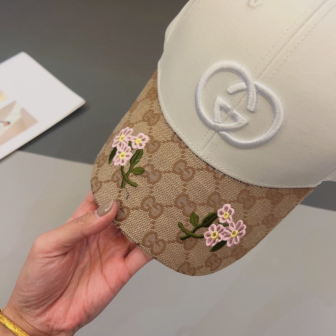 GG GG LOGO BASEBALL CAP WHITE