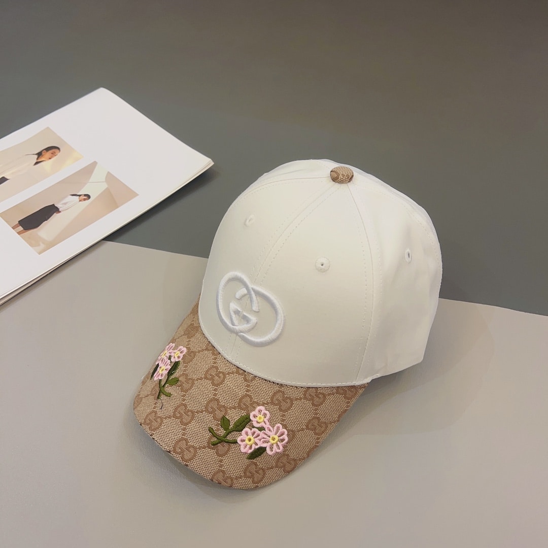 GG GG LOGO BASEBALL CAP WHITE
