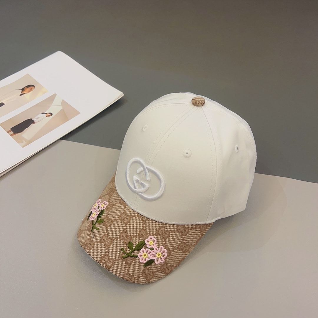 GG GG LOGO BASEBALL CAP WHITE