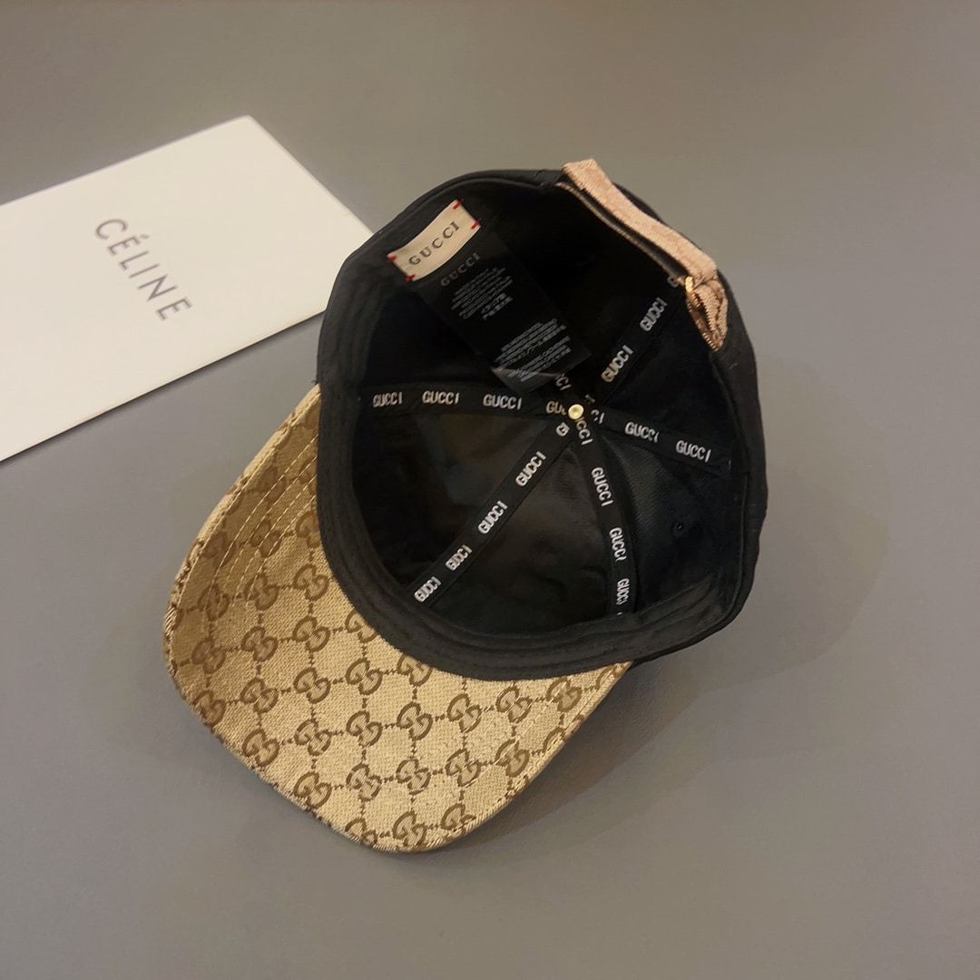 GG LETTER GG CANVAS BASEBALL CAP BLACK