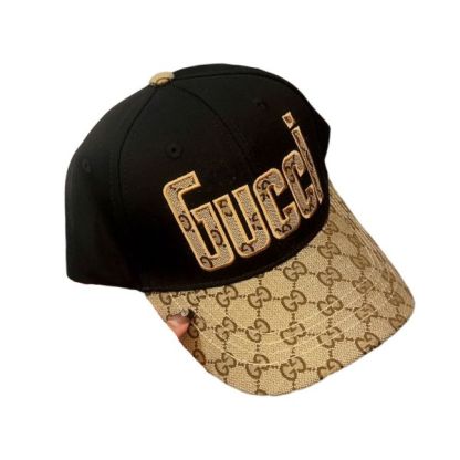 GG LETTER GG CANVAS BASEBALL CAP BLACK