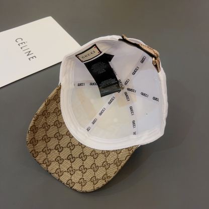 GG LETTER GG CANVAS BASEBALL CAP WHITE
