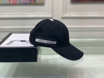 GG GG LOGO WITH BAND BASEBALL CAP BLACK