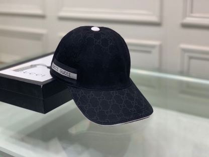 GG GG LOGO WITH BAND BASEBALL CAP BLACK