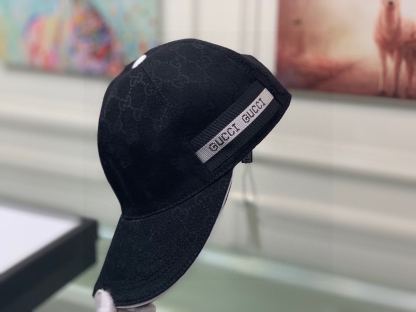 GG GG LOGO WITH BAND BASEBALL CAP BLACK