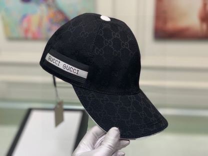GG GG LOGO WITH BAND BASEBALL CAP BLACK