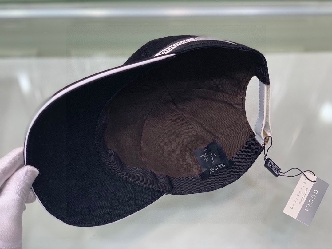 GG GG LOGO WITH BAND BASEBALL CAP BLACK