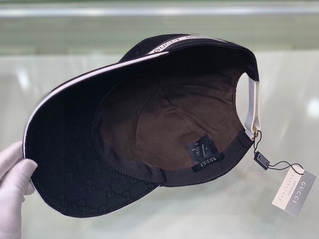 GG GG LOGO WITH BAND BASEBALL CAP BLACK