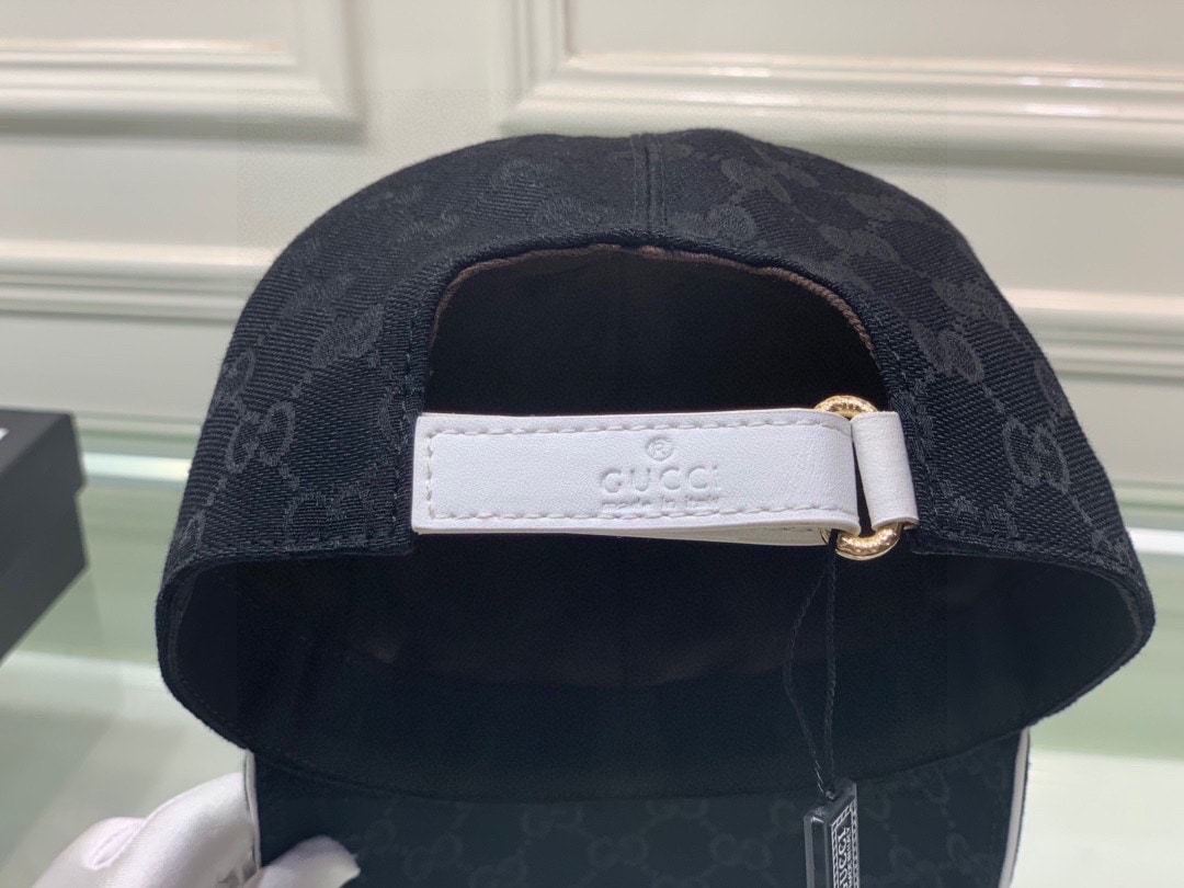 GG GG LOGO WITH BAND BASEBALL CAP BLACK