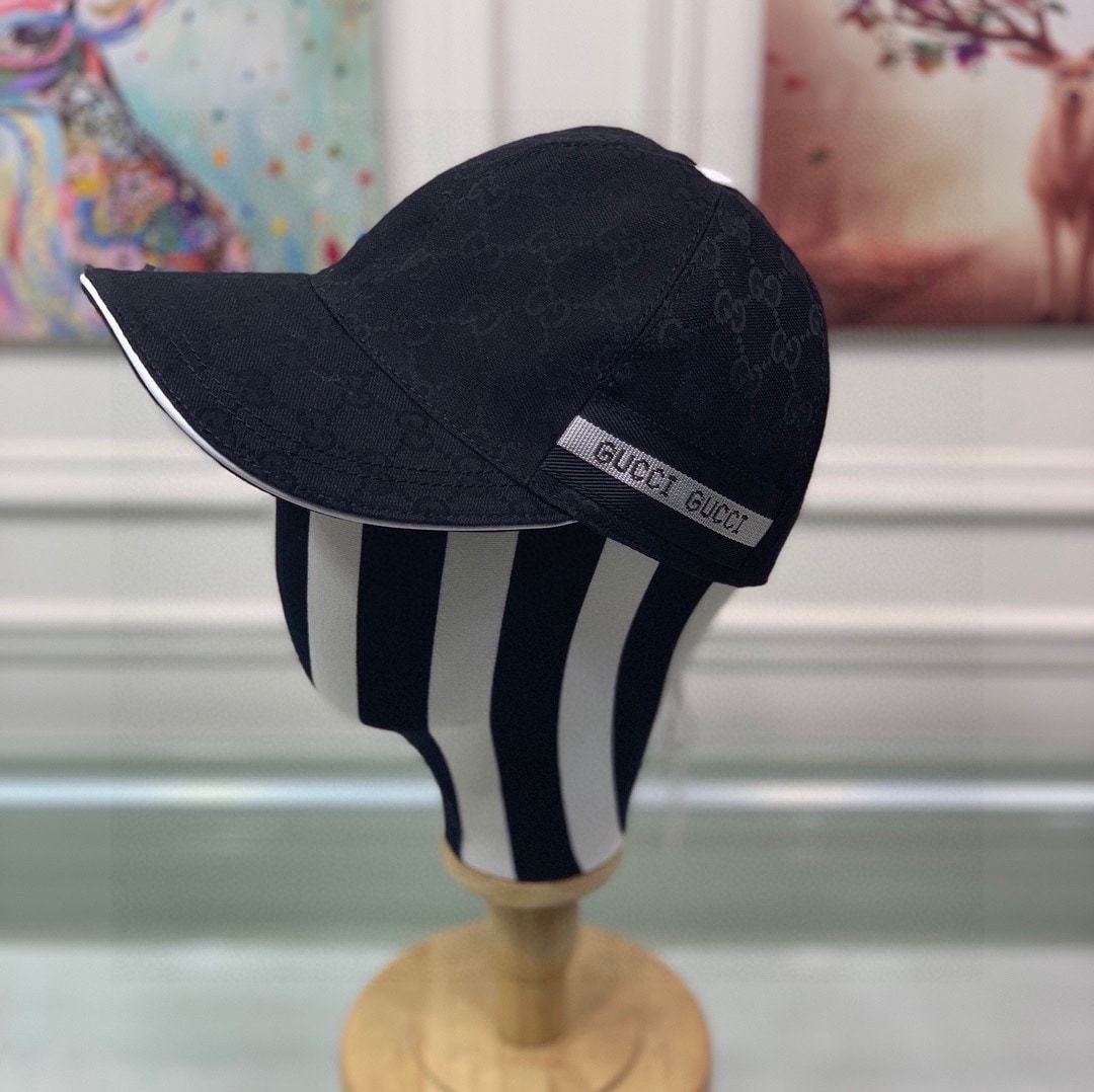 GG GG LOGO WITH BAND BASEBALL CAP BLACK