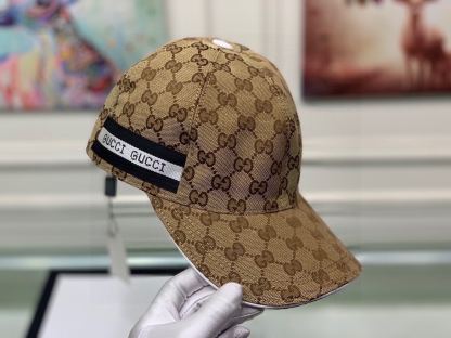 GG GG LOGO WITH BAND BASEBALL CAP BROWN