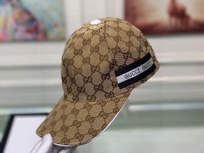 GG GG LOGO WITH BAND BASEBALL CAP BROWN