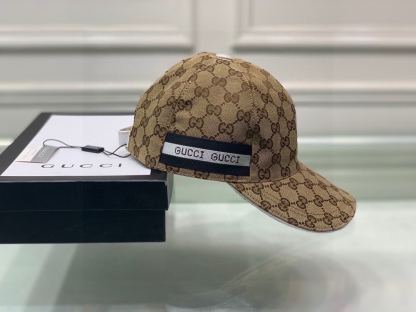 GG GG LOGO WITH BAND BASEBALL CAP BROWN