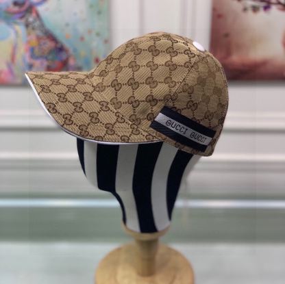 GG GG LOGO WITH BAND BASEBALL CAP BROWN