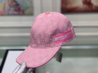 GG GG LOGO WITH BAND BASEBALL CAP PINK