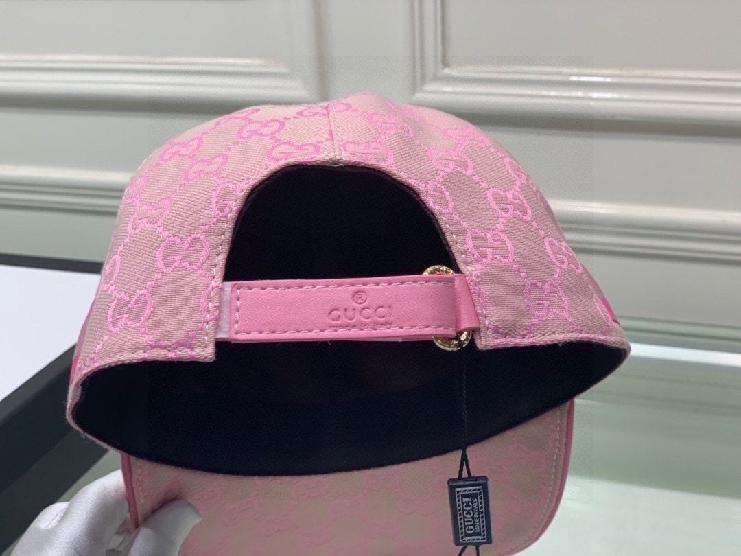 GG GG LOGO WITH BAND BASEBALL CAP PINK