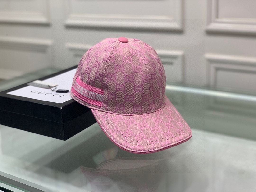 GG GG LOGO WITH BAND BASEBALL CAP PINK