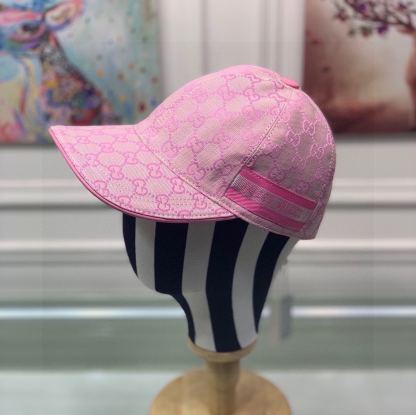 GG GG LOGO WITH BAND BASEBALL CAP PINK