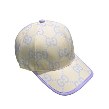 GG GG MONOGRAM BASEBALL CAP BEIGE LIGHT PURPLE