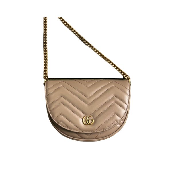 GG GG MARMONT MATELASSÉ CHAIN MINI BAG BEIGE 20CM