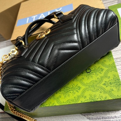 GG GG MARMONT SMALL TOP HANDLE BAG BLACK 27CM 746319 AABZB 1000