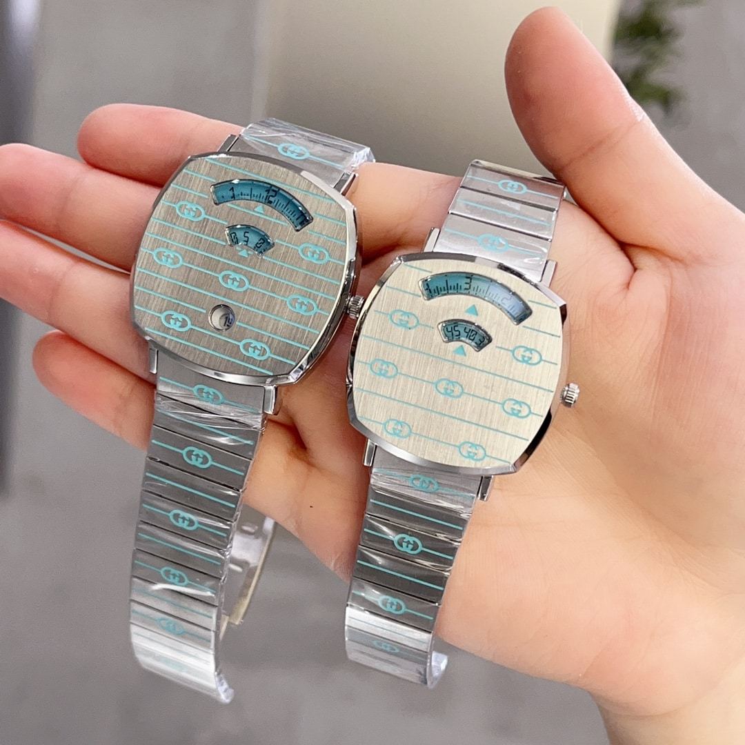 GUCCI GRIP WATCH BLUE ENAMEL 38MM YA157437