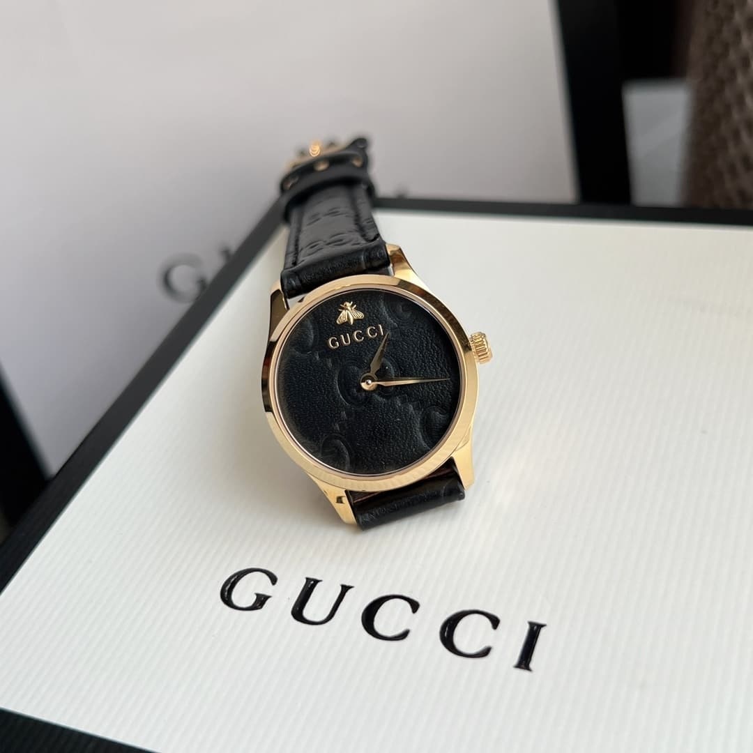 GUCCI G TIMELESS WATCH BLACK DIAL 27MM