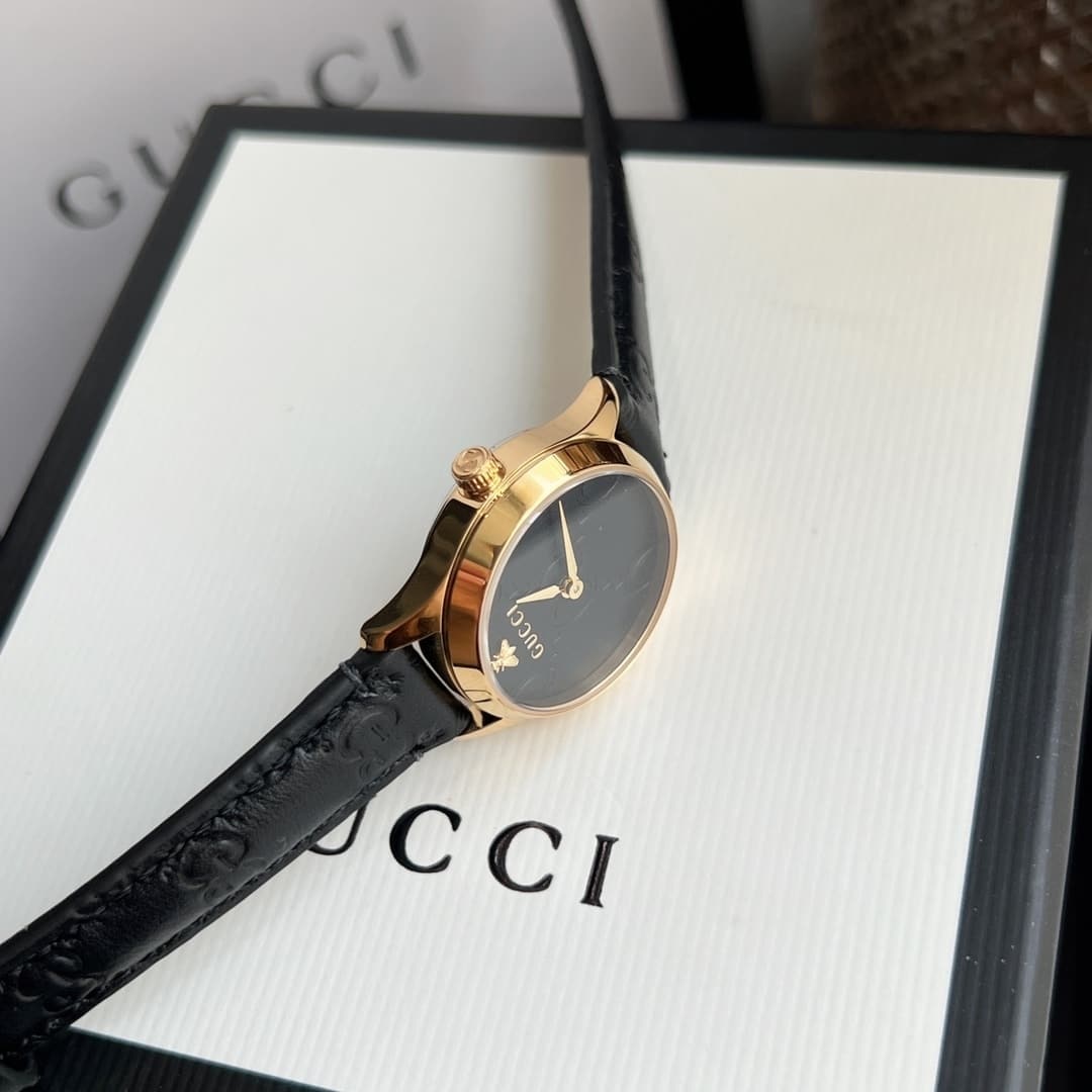 GUCCI G TIMELESS WATCH BLACK DIAL 27MM