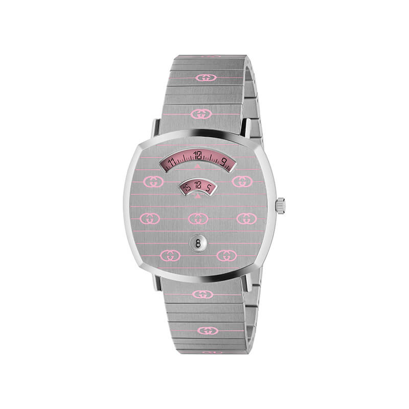 GUCCI GRIP WATCH PINK ENAMEL 38MM YA157438